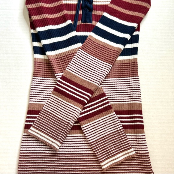 Papaya Junior Midi Bodycon Knit Sweater Stretch Striped Small Dress - Picture 6 of 10